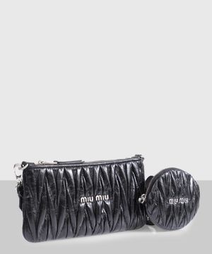 Black quilted "Matelassé" shoulder bag