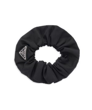 Logo detail nylon scrunchie in black 