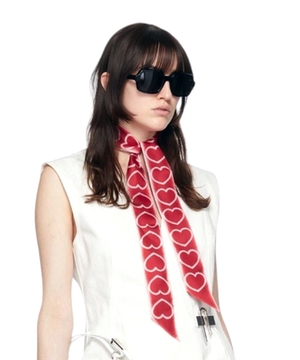 Printed scarf in red