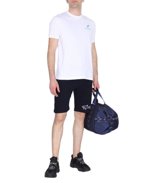 Logo print shorts in black