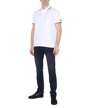 Logo detail polo in white