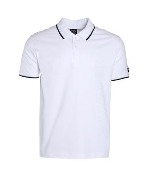 Logo detail polo in white 