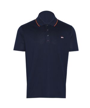 Striped design polo in navy