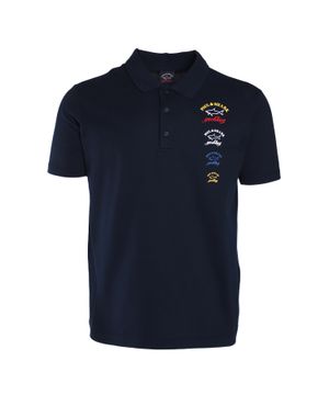 Three button collar polo in navy