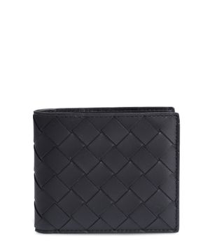 Black wallet with straw design
