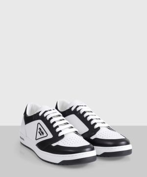 Black and white sneakers with logo detail