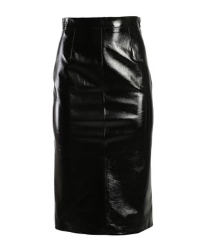 High waisted leather midi skirt 