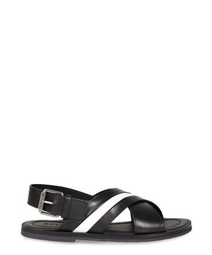 Black slingback flat sandals