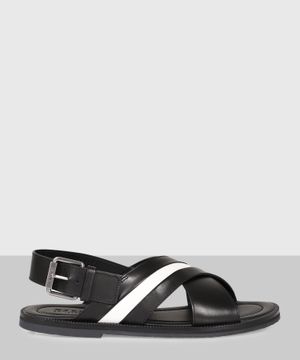 Black slingback flat sandals