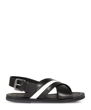 Black slingback flat sandals