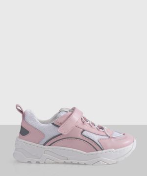 Sneakers with elastic ties in pink 