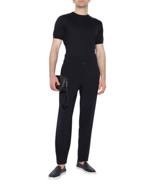 Short sleeve straight-fit t-shirt in black