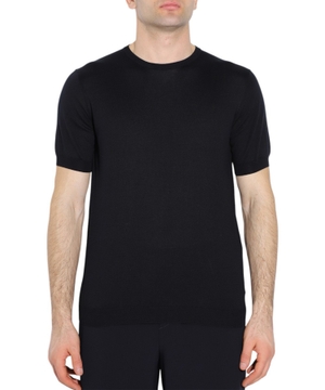 Short sleeve straight-fit t-shirt in black