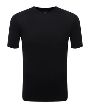 Short sleeve straight-fit t-shirt in black