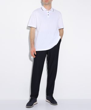 Short sleeve polo t-shirt in white