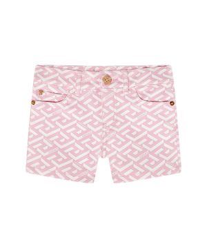 Logo print shorts in pink 