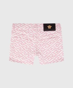 Logo print shorts in pink 