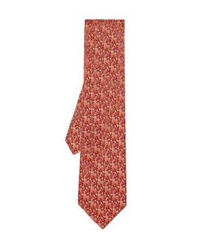 Красный галстук с разноцветным принтом 