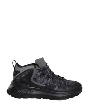 Black sneakers with pixel camouflage pattern