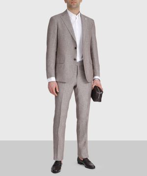 Straight-fit suit in light brown