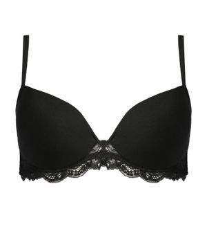 Lace trim bra in black 