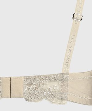 Lace trim bra in beige