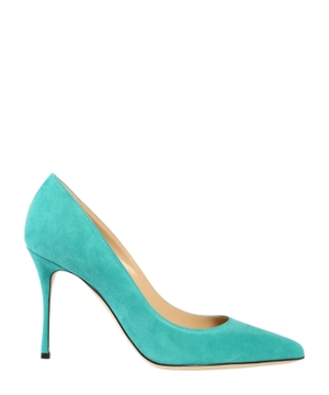 Turquoise color stiletto pumps