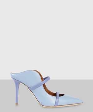 Light-blue "Maureen" pointed mules