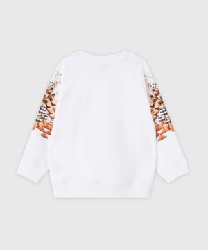 Straight fit long sleeve sweatshirt in white