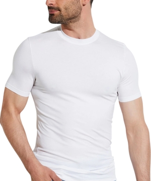 Ağ rəngli qısaqol düz biçimli t-shirt