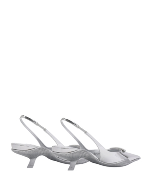 Silver strap pumps