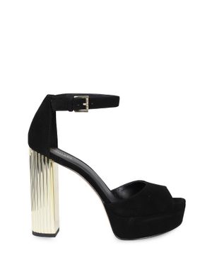 "Porter" suede platform sandal in black 