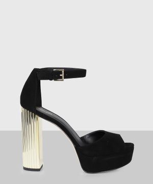 "Porter" suede platform sandal in black 