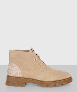 Brown ankle boots with lace-up design