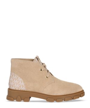 Brown ankle boots with lace-up design