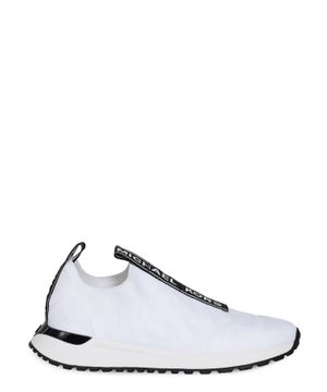 "Bodie" stretch knit slip-on trainer in white 