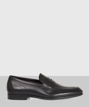 Almond-toe loafers in black