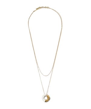 Gold-tone "Feminine Waves" pendant necklace