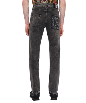 Straight-leg skinny jeans in gray