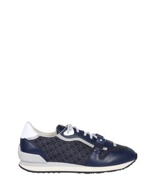 Logo detail lace-up sneakers in navy