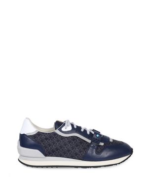 Logo detail lace-up sneakers in navy