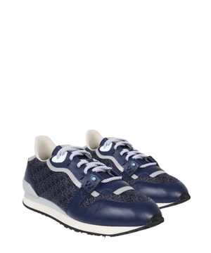 Logo detail lace-up sneakers in navy