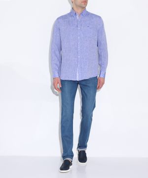 Straight-fit shirt in blue 