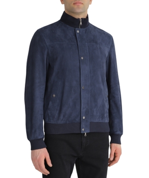 Suede jacket in blue