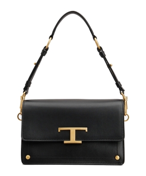 Gold-tone logo detail bag in black