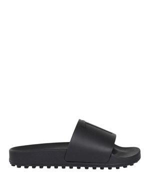 Logo detail sandals in black