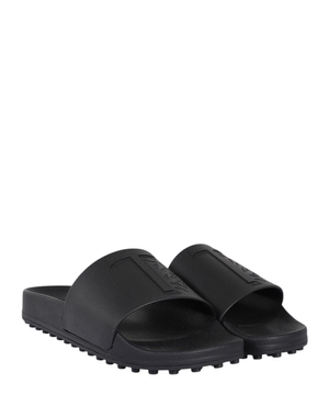 Logo detail sandals in black