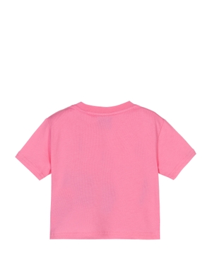 Çəhrayı rəngli loqo printli qısaqol t-shirt