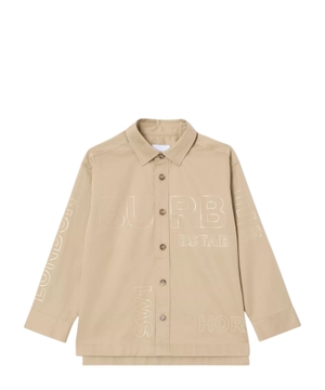 Horseferry print cotton shirt in beige
