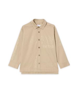 Horseferry print cotton shirt in beige